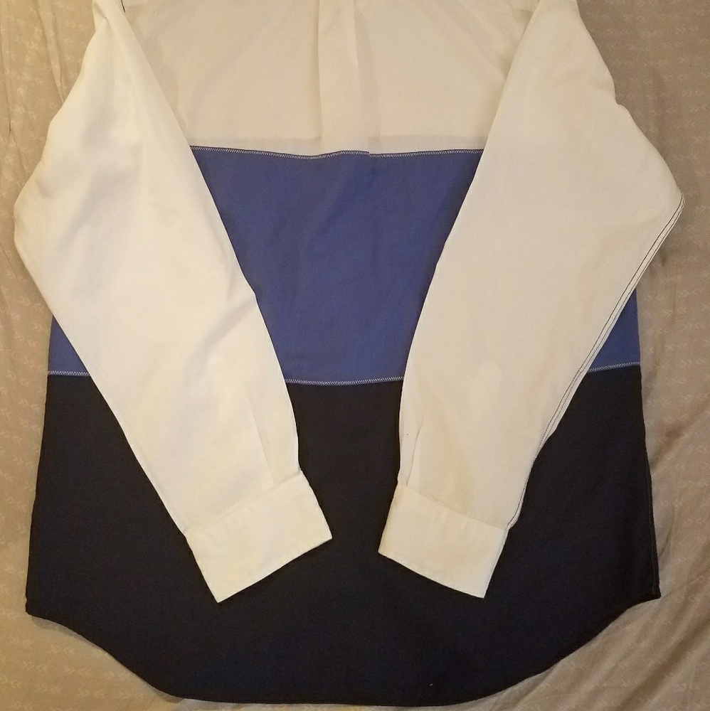 Nautica Tri-Color Block Elbow Patch Button Down L - image 4